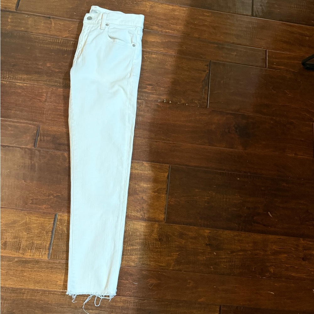 Polo Ralph Lauren the Tompkins skinny crop, white, 27, EUC